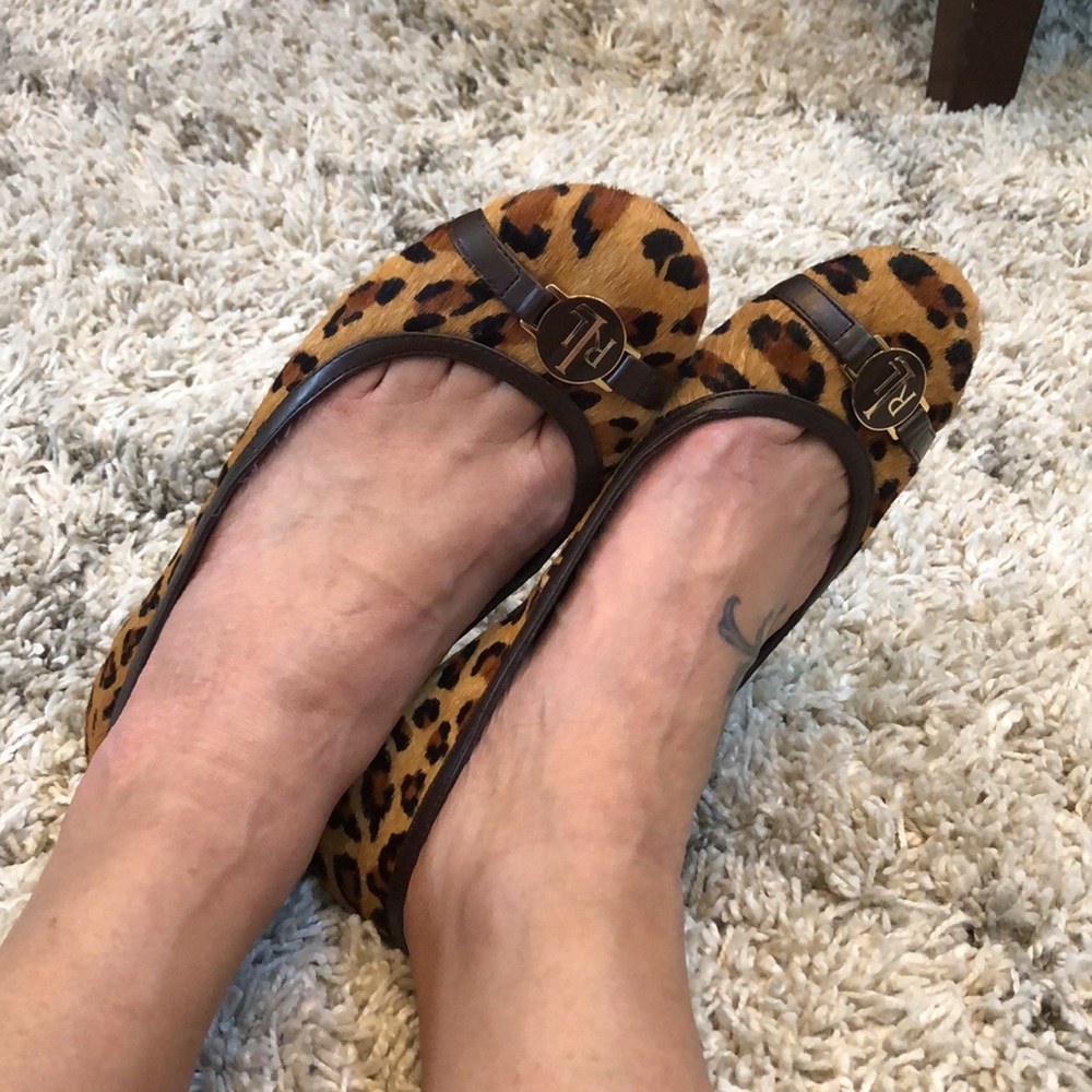 Lauren Ralph Lauren Leopard-Print Ballet Flats in Brown & Black - Picture 7 of 7